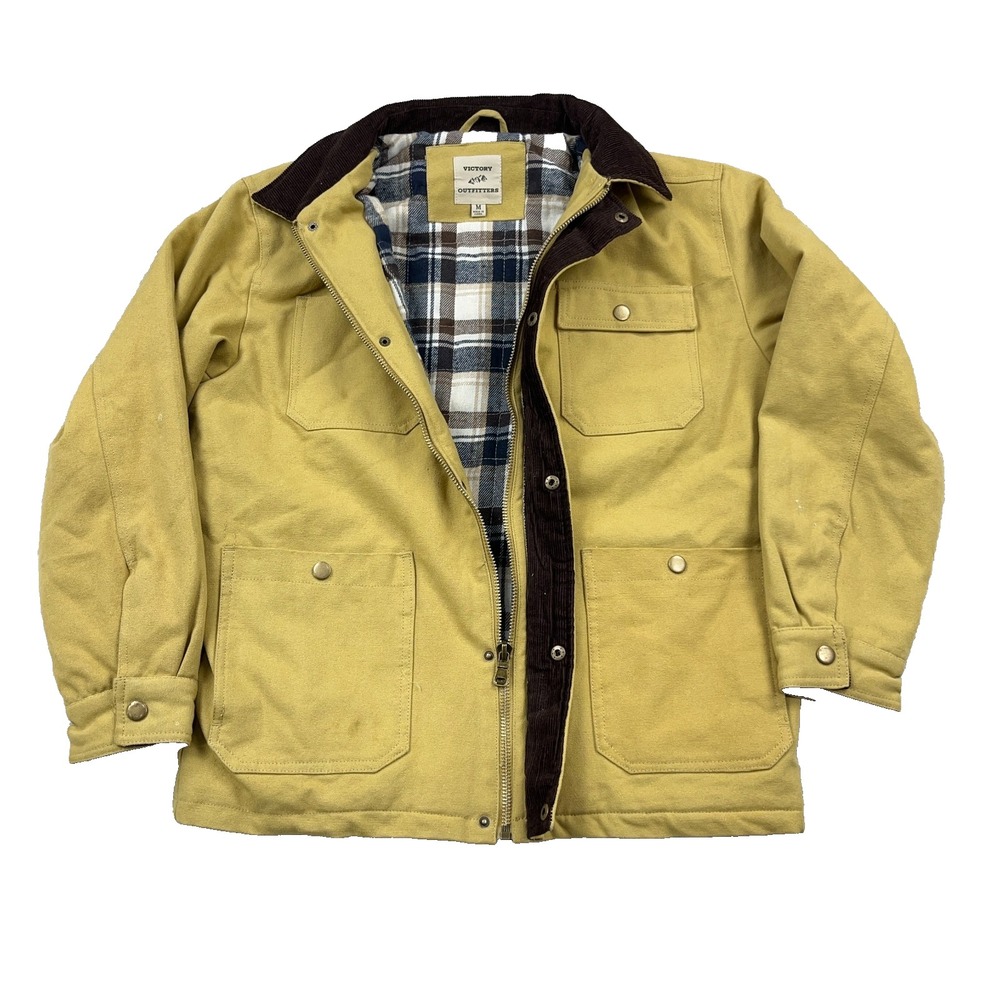 Victory Outfitters Jacket Men Medium Tan Canvas Core Barn Shacket Lined Work